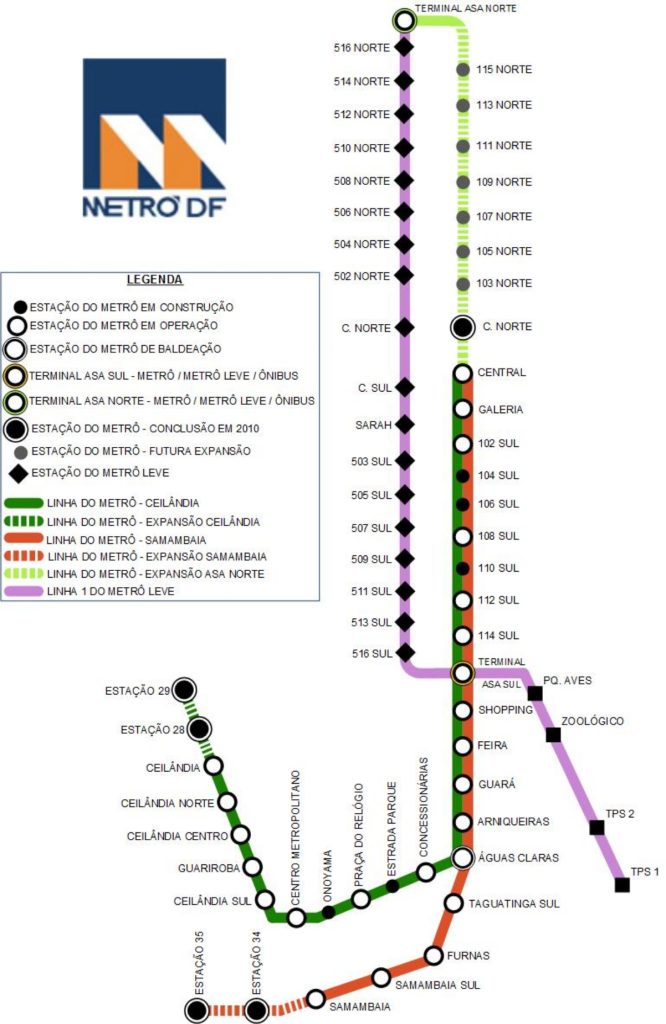 Brasília Metro — Map, Lines, Route, Hours, Tickets