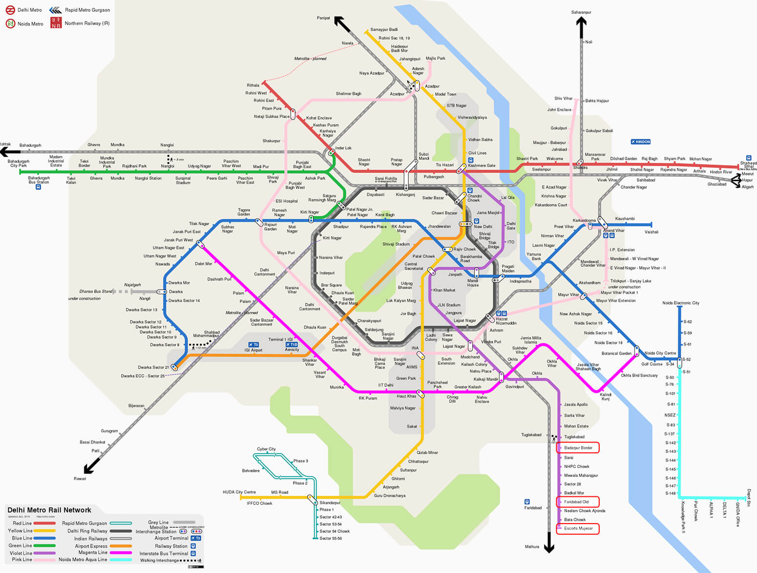 Nearest Delhi Metro Station To Faridabad