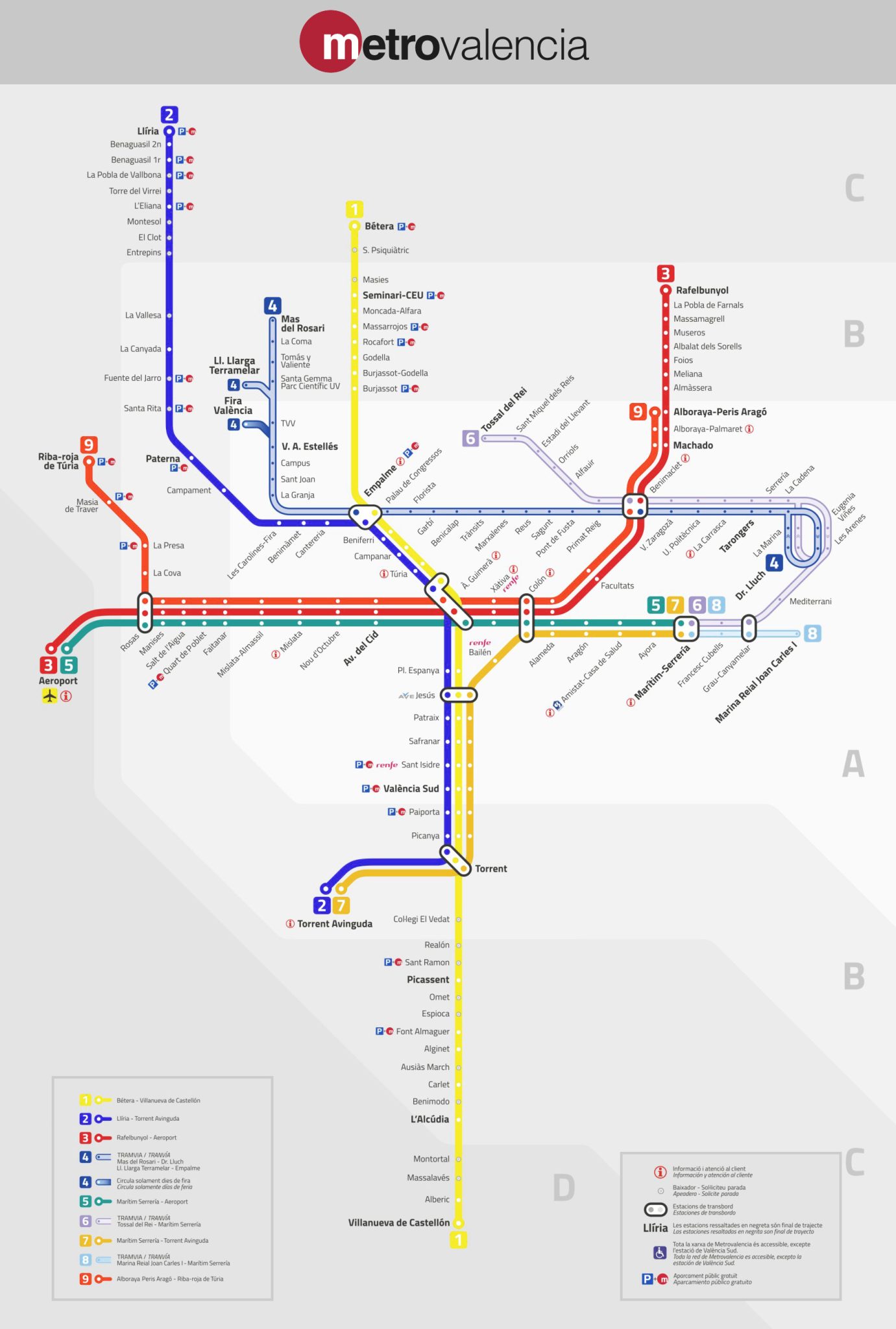 Metro Valencia Map Lines Route Hours Tickets