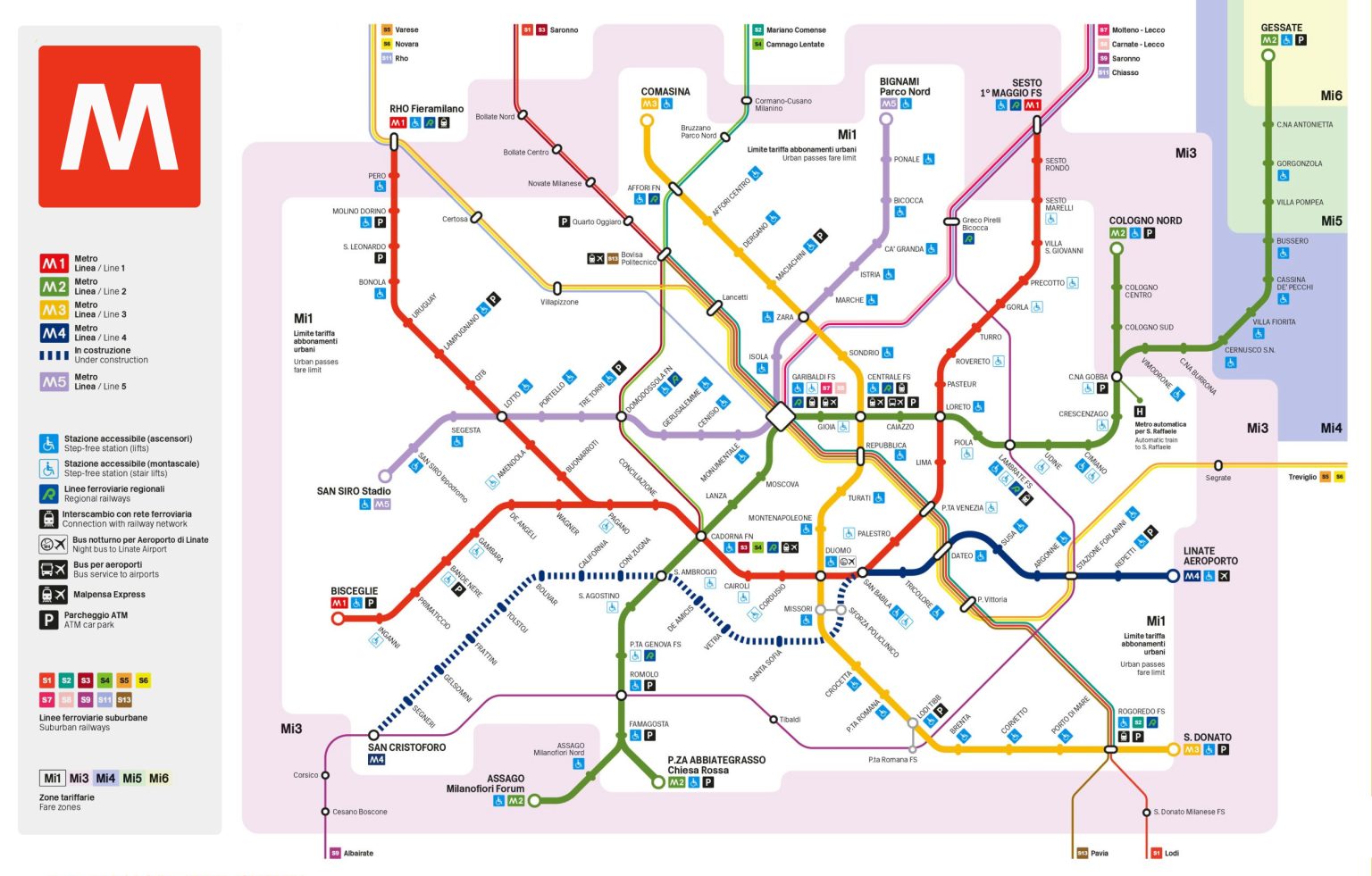 Milan Metro Map Tickets Timetable And Stations
