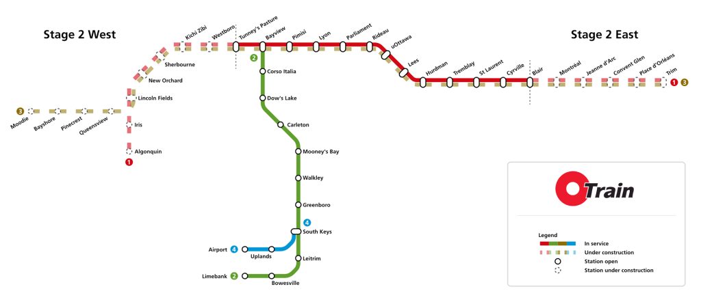 O-Train Ottawa Map, Stations, Hours, Fares and Airport Connection