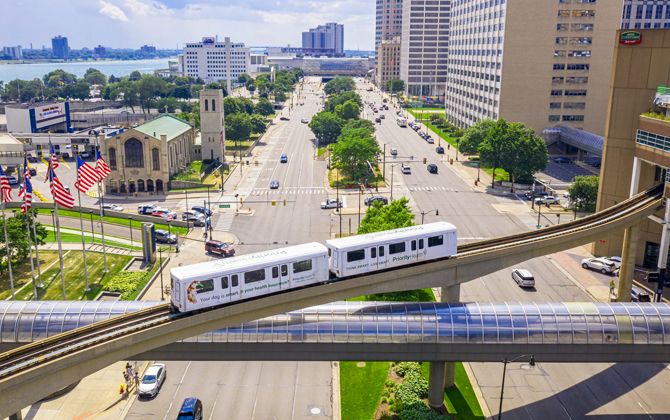 Lines and Stations of the People Mover