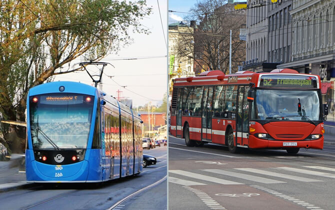 Bus and tram services in Stockholm