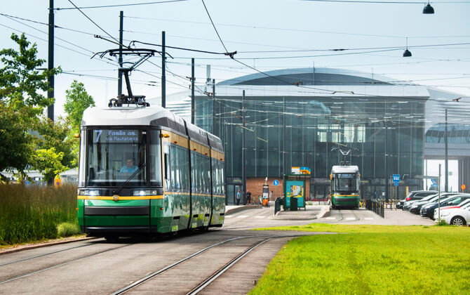 Parking near Helsinki Tram