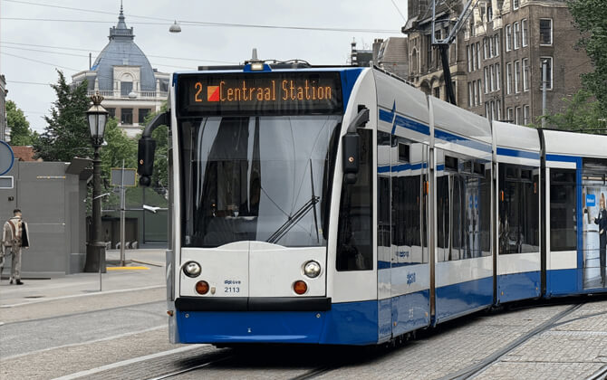 Tram service in Amsterdam
