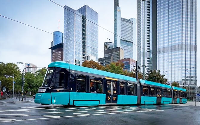 Tram service in Frankfurt