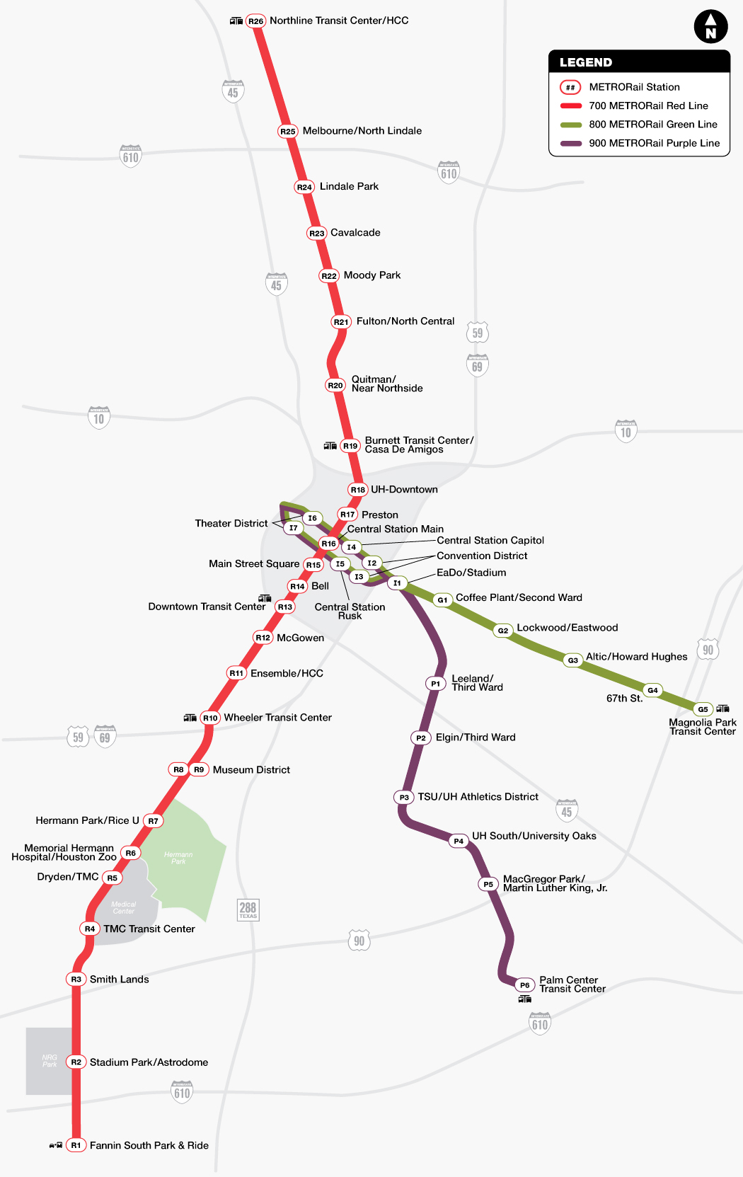 Houston METRO Rail Map