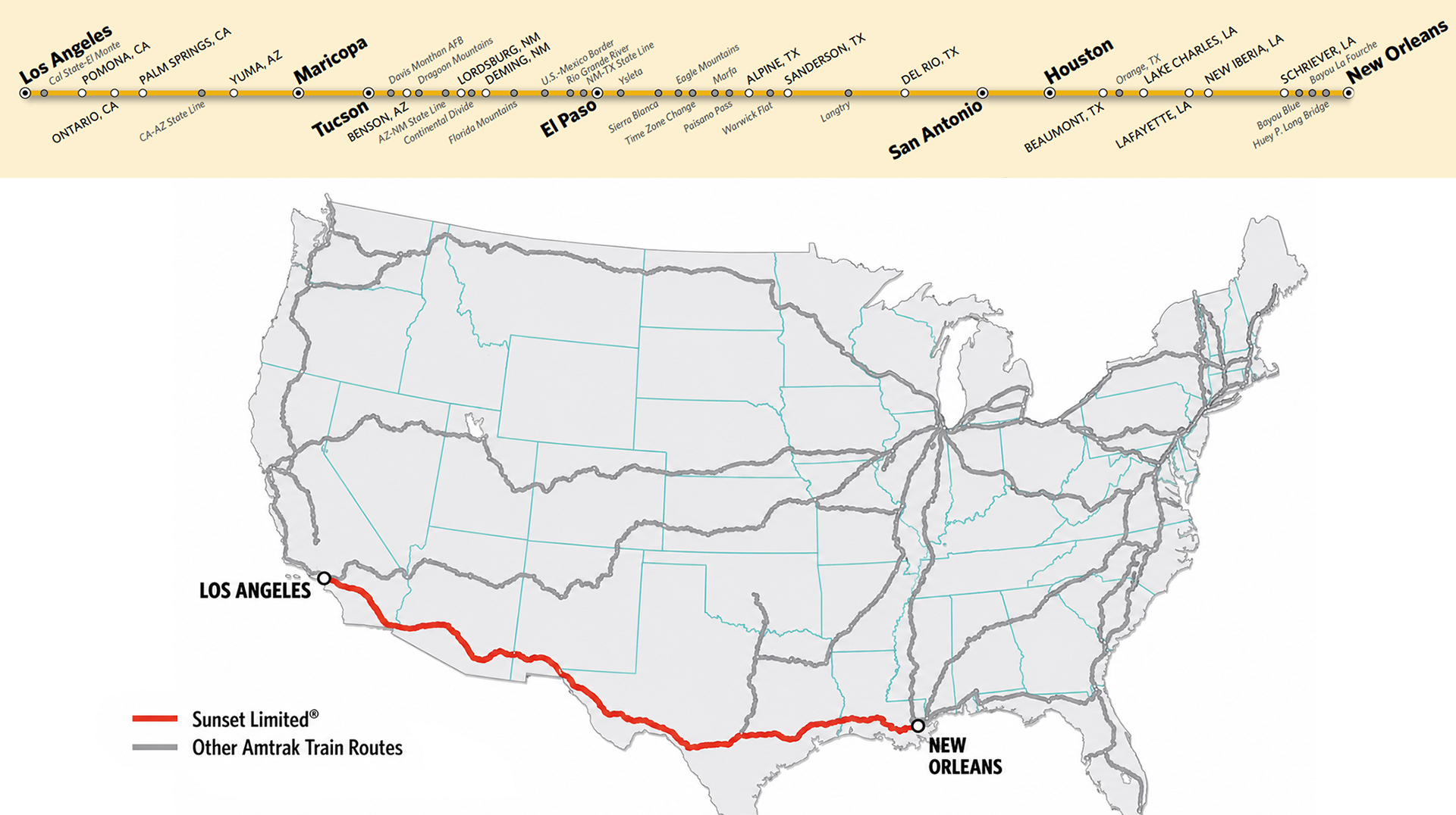 Amtrak Sunset Limited Map